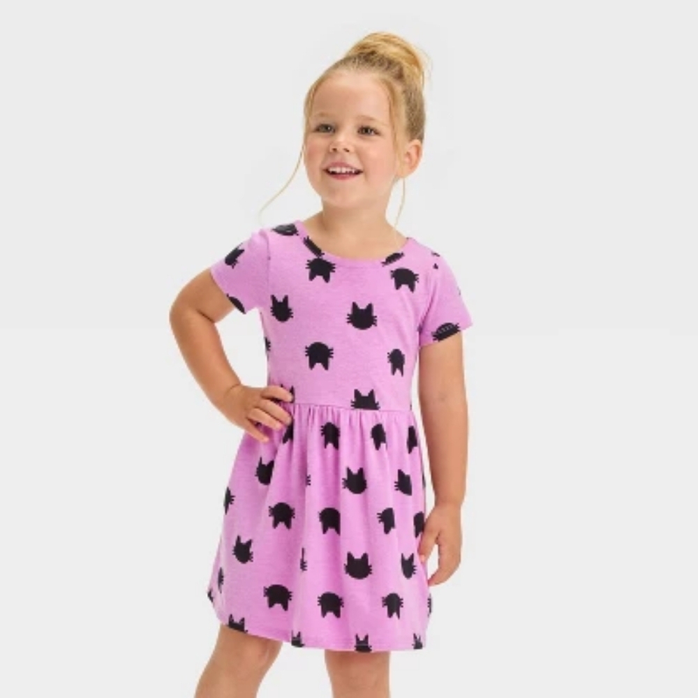 Cat & Jack, NWT, girl's 12M,  Cat dress with short sleeves‎ and bloomers.